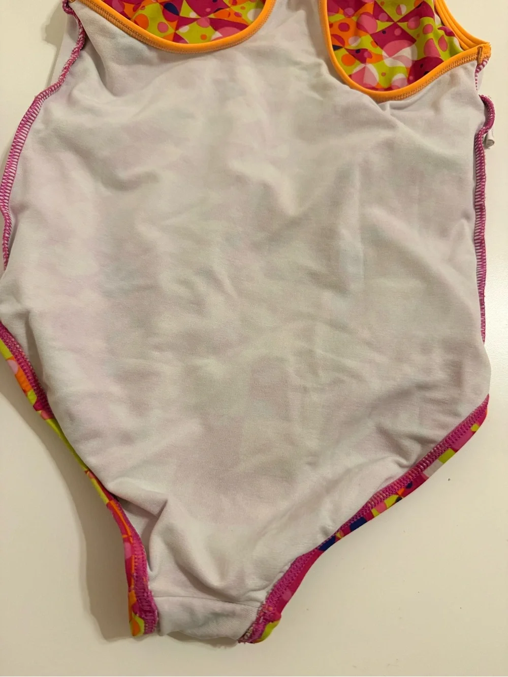 Speedo Girls Neon Geo One-Piece Swimsuit - Pink, Orange, Lime